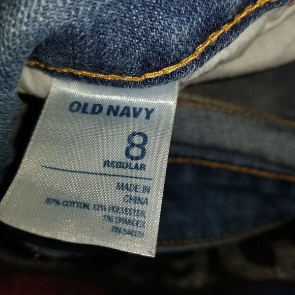 Old navy jeans wide leg Raw hem size 8 - Picture 5 of 6
